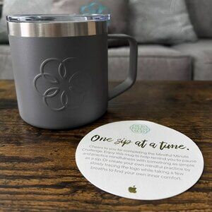 Apple Sunscope Cup Mindful Minute with gold Challenge Card